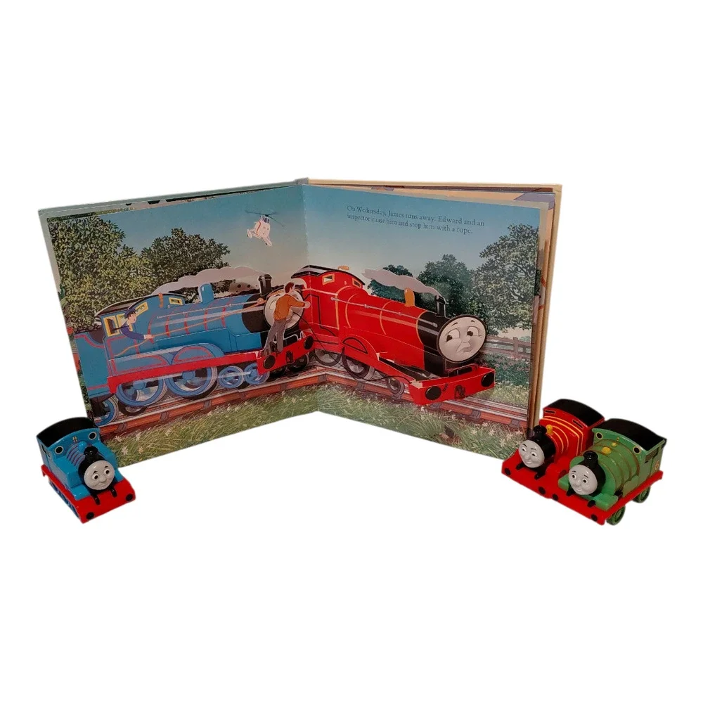 RARE Thomas & Friends Trains Pop Up Book Whistle Bundle